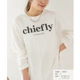 オフホワイト×ブラック | 後裾ラウンド ロゴプリント ロングTシャツ | ad thie