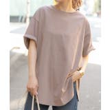 モカ | 裾 ラウンド Tシャツ | ad thie