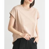 ベージュ | フレンチスリーブ 半袖Tシャツ ラウンド裾 | ad thie