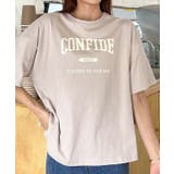 ピンクベージュ | CONFIDE プリント カレッジロゴ | ad thie