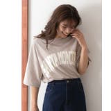 ピンクベージュ | SANTAMONIKA プリントTシャツ ビックシルエット | ad thie