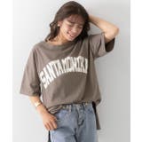 ダークブラウン | SANTAMONIKA プリントTシャツ ビックシルエット | ad thie