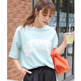 アイスグリーン | SANTAMONIKA プリントTシャツ ビックシルエット | ad thie