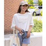 サテンパッチワーク短丈Tシャツ ショート丈 ゆったり | ad thie | 詳細画像18