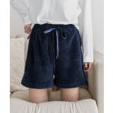 ネイビー | ボアショートパンツ ルームウエア もこもこ | ad thie