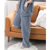 ブルー | ボアロングパンツ ルームウエア もこもこ | ad thie