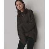 チャコール | 後スリット ニット モックネック | ad thie