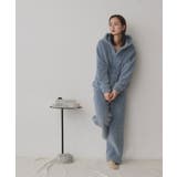 ブルー | 【新色追加！】ボアパーカー ロングパンツ ルームウェア | ad thie