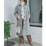 ライトグリーン | ステンカラーロングコート アウター コート | ad thie