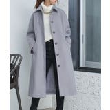 ライトブルー | ステンカラーロングコート アウター コート | ad thie