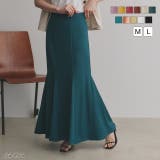 マーメイドスカート ロング フレア ハイウエスト ゴム ファスナー | ad thie | 詳細画像1