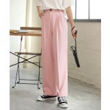 ライトピンク | ストレートパンツ センタープレス タック カラー ポケット 後ろゴム | ad thie