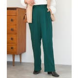 ダークグリーン | ストレートパンツ センタープレス タック カラー ポケット 後ろゴム | ad thie