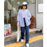 ストライプシャツ ノーカラー ポケット ビッグシルエット | ad thie | 詳細画像10