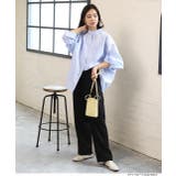 ストライプシャツ ノーカラー ポケット ビッグシルエット | ad thie | 詳細画像2