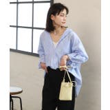 ストライプシャツ ノーカラー ポケット ビッグシルエット | ad thie | 詳細画像6