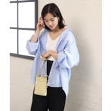 ストライプシャツ ノーカラー ポケット ビッグシルエット | ad thie | 詳細画像7