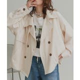 トレンチコート ショート ラグラン ボタン ポケット | ad thie | 詳細画像5 