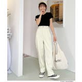 ハイウエスト 後ろゴム フロントタックデニムパンツ | ad thie | 詳細画像4 