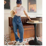 ハイウエスト 後ろゴム フロントタックデニムパンツ | ad thie | 詳細画像6 