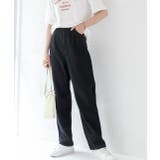 ブラック | ハイウエスト 後ろゴム フロントタックデニムパンツ | ad thie