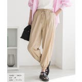 ベージュ | ワッシャー加工・タック ナイロンジョガーパンツ | ad thie