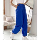 ブルー | ワッシャー加工・タック ナイロンジョガーパンツ | ad thie