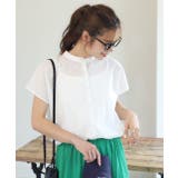 オフホワイト | 無地＆ストライプ バンドカラー | ad thie