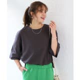 ワイドシルエットショート丈 シンプルTシャツ | ad thie | 詳細画像4 