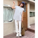 ボーダーTシャツ フレンチスリーブ クルーネック | ad thie | 詳細画像10 