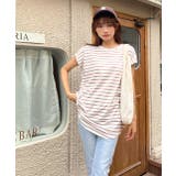 ボーダーTシャツ フレンチスリーブ クルーネック | ad thie | 詳細画像15 