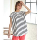 ボーダーTシャツ フレンチスリーブ クルーネック | ad thie | 詳細画像2 