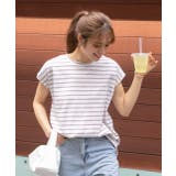 ボーダーTシャツ フレンチスリーブ クルーネック | ad thie | 詳細画像25 