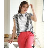 ボーダーTシャツ フレンチスリーブ クルーネック | ad thie | 詳細画像4 