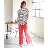 ボーダーTシャツ フレンチスリーブ クルーネック | ad thie | 詳細画像5 