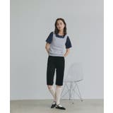 シンプル無地 ボーダー ショート丈ミニTシャツ | ad thie | 詳細画像32