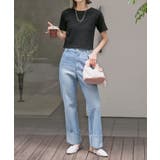 シンプル無地 ボーダー ショート丈ミニTシャツ | ad thie | 詳細画像48