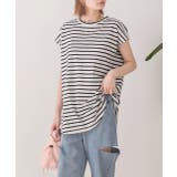 コットン100％・フレンチスリーブ  ボーダーTシャツ | ad thie | 詳細画像10 