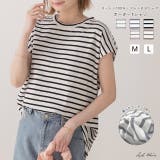 コットン100％・フレンチスリーブ  ボーダーTシャツ | ad thie | 詳細画像1 