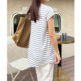 コットン100％・フレンチスリーブ  ボーダーTシャツ | ad thie | 詳細画像14 