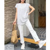 コットン100％・フレンチスリーブ  ボーダーTシャツ | ad thie | 詳細画像15 