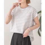 コットン100％・フレンチスリーブ  ボーダーTシャツ | ad thie | 詳細画像3 