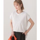 コットン100％・フレンチスリーブ  ボーダーTシャツ | ad thie | 詳細画像5 