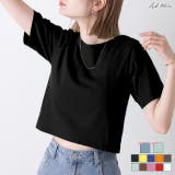 シンプル無地 ボーダー ショート丈ミニTシャツ | ad thie | 詳細画像1 