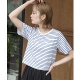 シンプル無地 ボーダー ショート丈ミニTシャツ | ad thie | 詳細画像24 