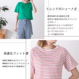 シンプル無地 ボーダー ショート丈ミニTシャツ | ad thie | 詳細画像41 