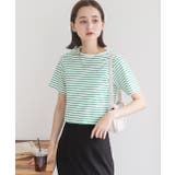 シンプル無地 ボーダー ショート丈ミニTシャツ | ad thie | 詳細画像45 