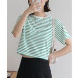 シンプル無地 ボーダー ショート丈ミニTシャツ | ad thie | 詳細画像57