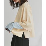 ベージュ | ワイドシルエット ショート丈Tシャツ | ad thie