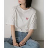 ハート刺繍 ワンポイントTシャツ | ad thie | 詳細画像8 